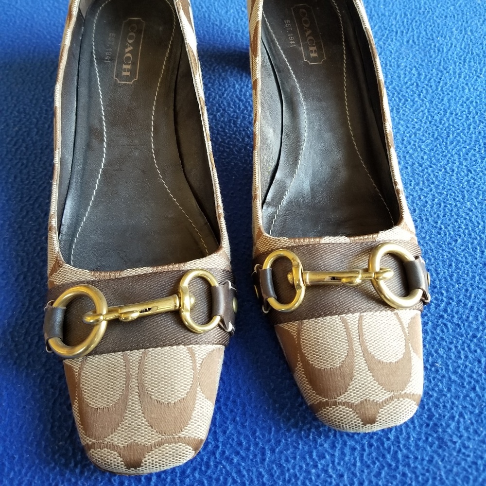 Coach Brown Women's Shoes with Gold Accents